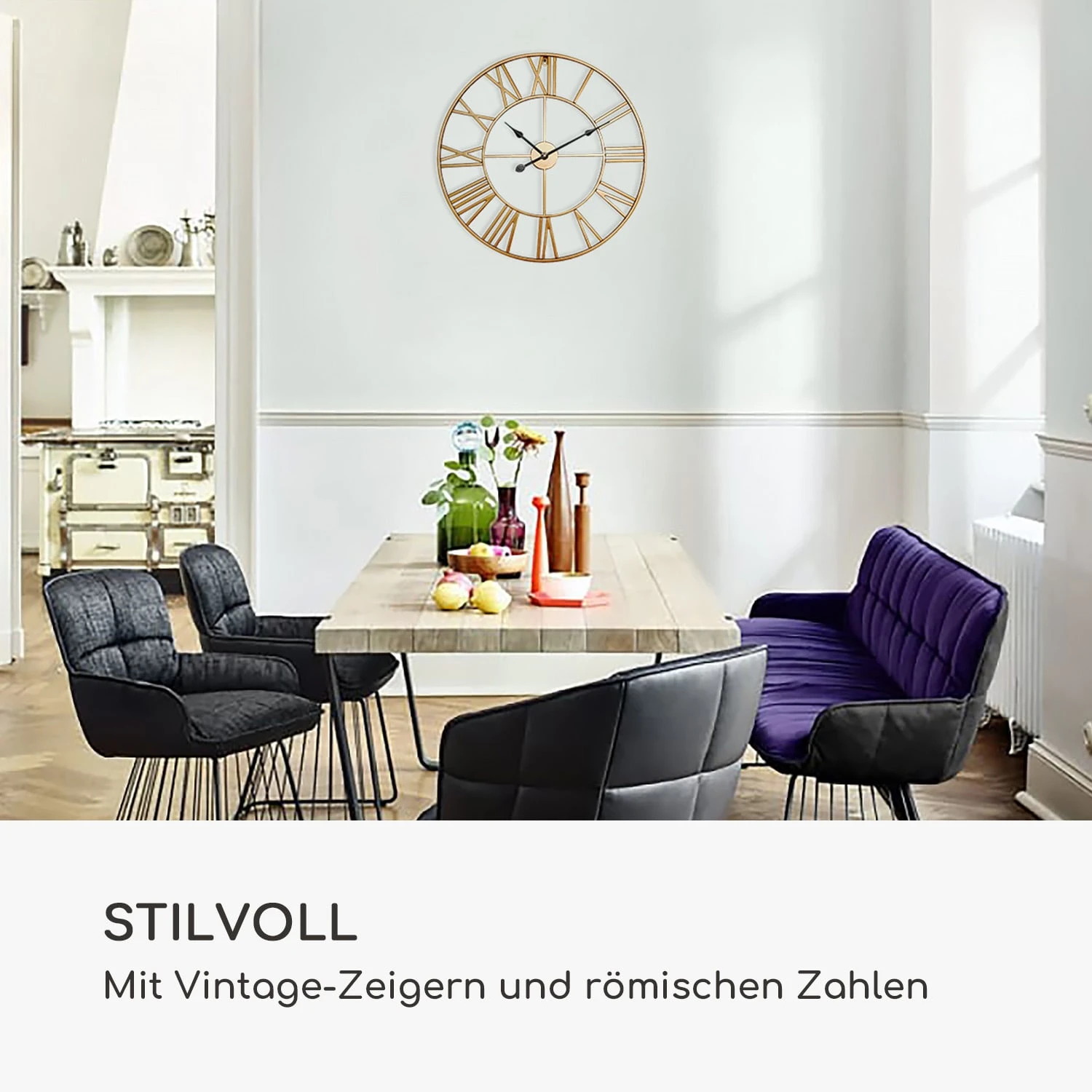 Queensway 60 Wanduhr Metallrahmen Geräuschlos Ø 60 Cm 2 Queensway 60 Wanduhr Metallrahmen Geräuschlos Ø 60 Cm – Bild 2