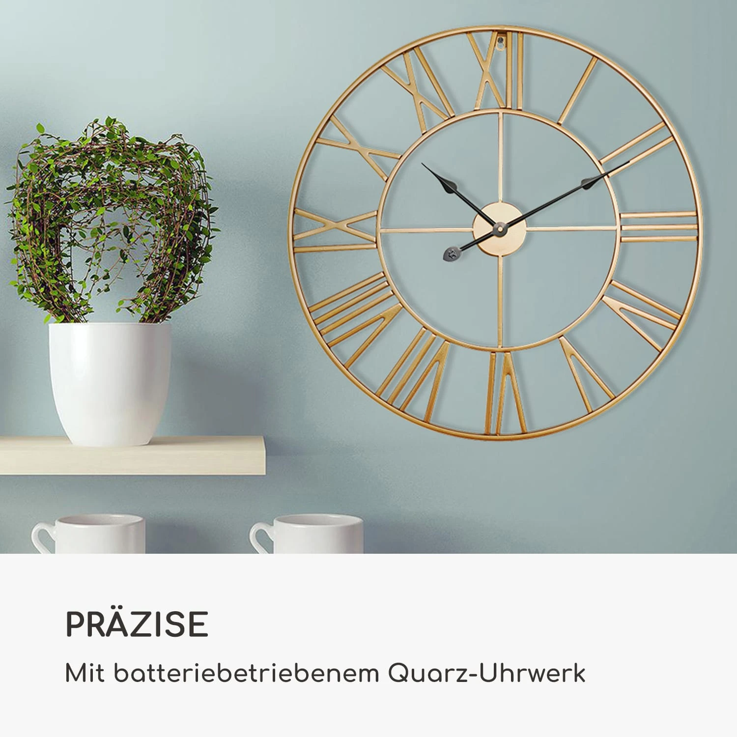 Queensway 80 Wanduhr Metallrahmen Geräuschlos Ø 76 Cm 5 Queensway 80 Wanduhr Metallrahmen Geräuschlos Ø 76 Cm – Bild 5