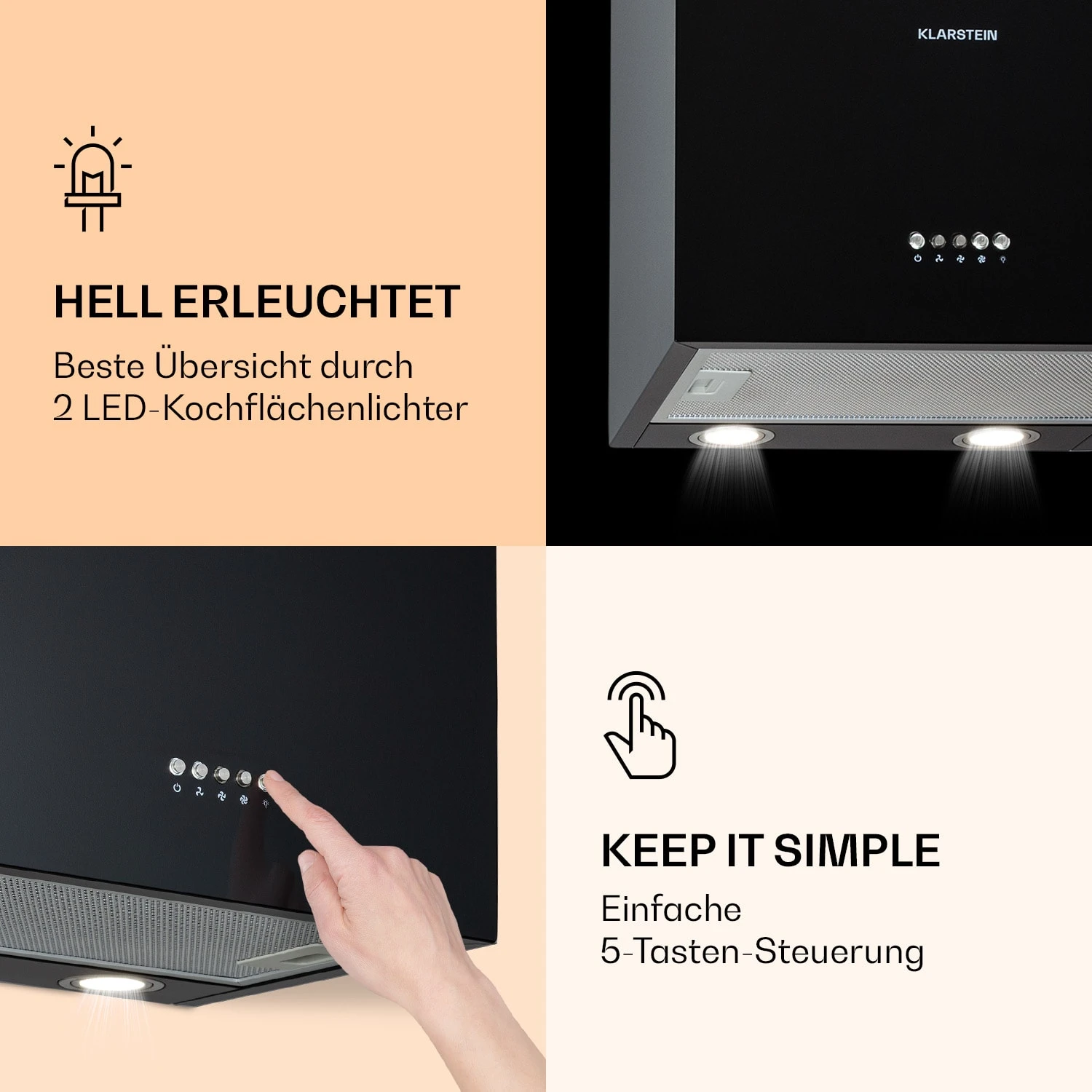 Monumenta Wandabzugshaube Aluminium 559m³/h LED EEK B 5 Monumenta Wandabzugshaube Aluminium 559m³/h LED EEK B – Bild 5