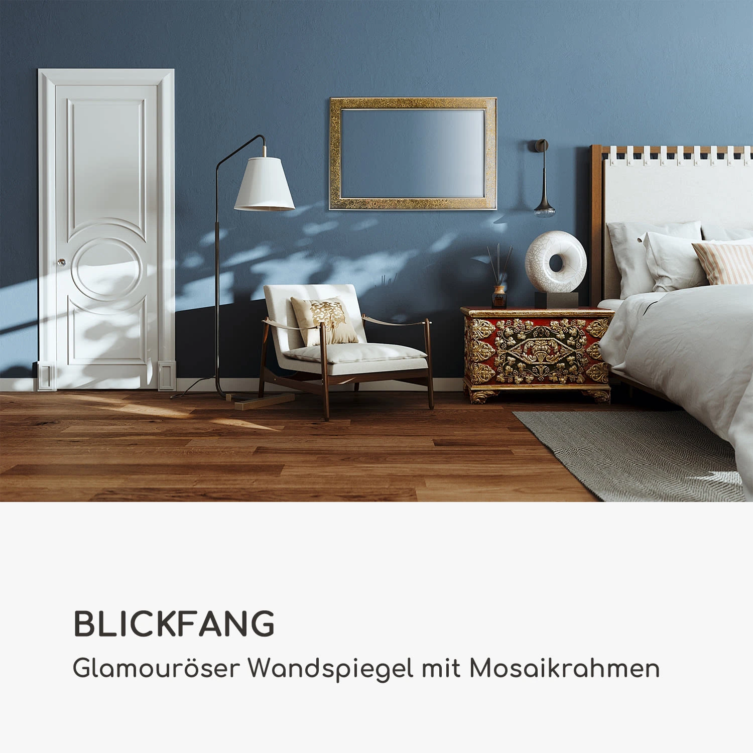 Watford Wandspiegel 90 X 60 Cm Echtholz Glasfliesen Mit Mosaikeffekt 2 Watford Wandspiegel 90 X 60 Cm Echtholz Glasfliesen Mit Mosaikeffekt – Bild 2