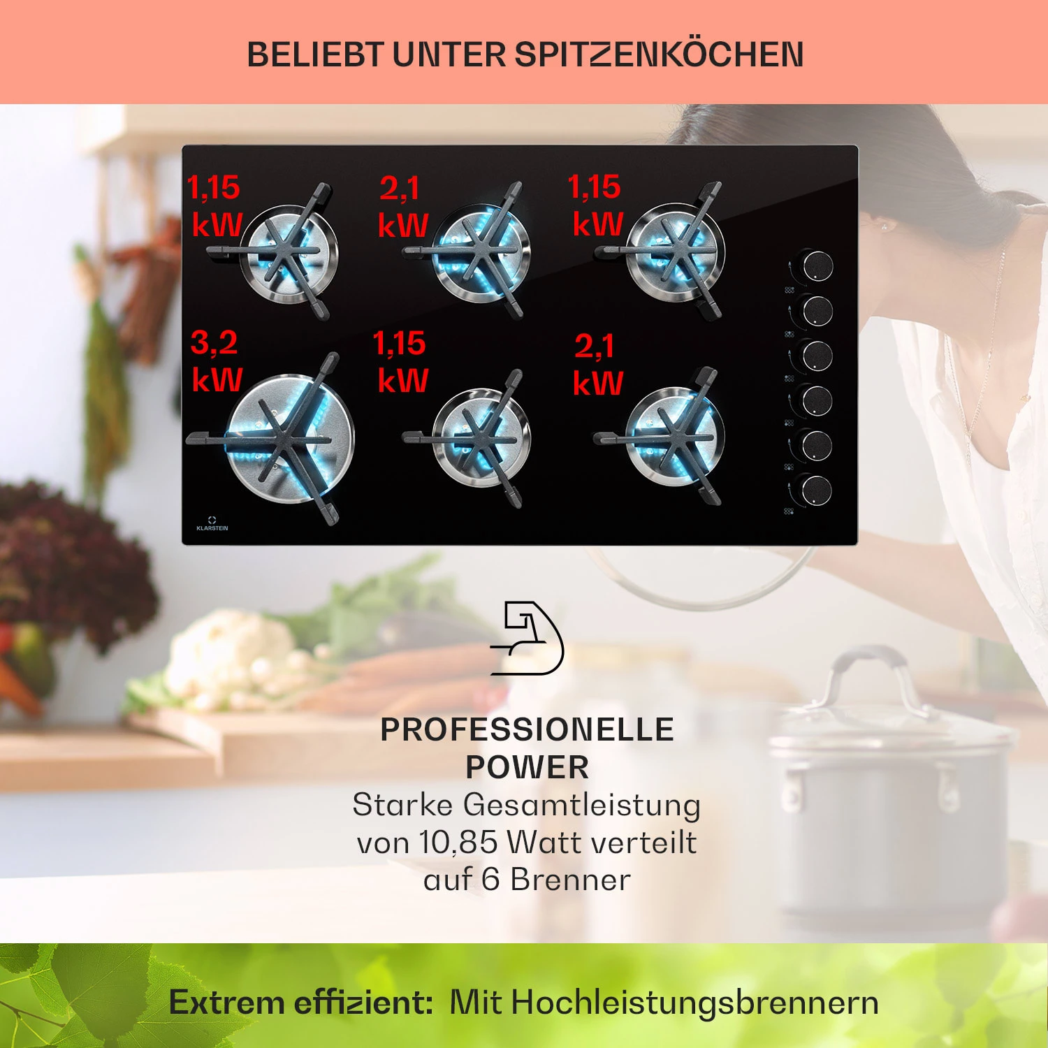 Trifecta 6 Gaskochfeld 6-flammig Gusseisen Glaskeramik 3 Trifecta 6 Gaskochfeld 6-flammig Gusseisen Glaskeramik – Bild 3