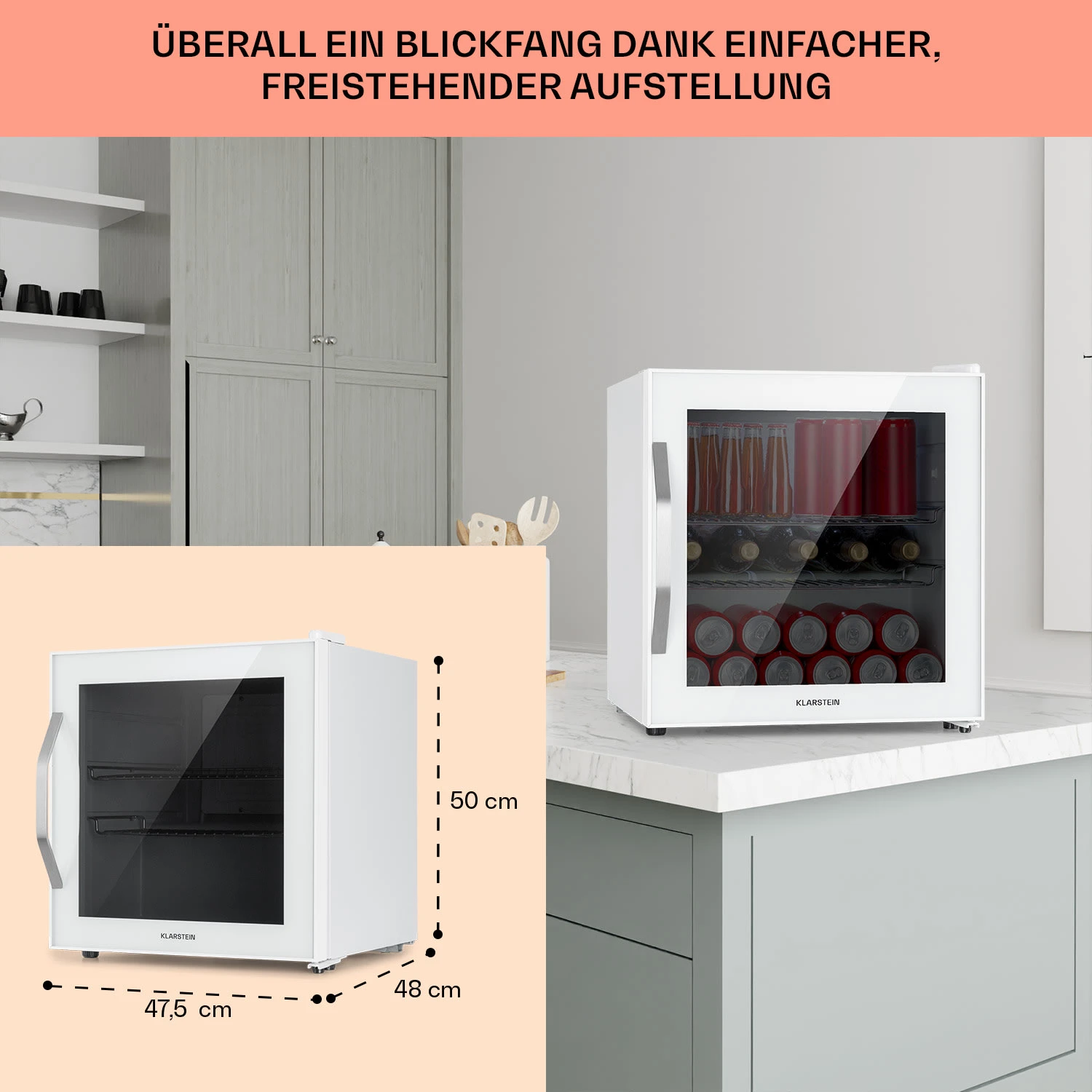Beersafe L Quartz Kühlschrank 47 Liter 2 Böden Panoramaglastür Weiß 6 Beersafe L Quartz Kühlschrank 47 Liter 2 Böden Panoramaglastür Weiß – Bild 6
