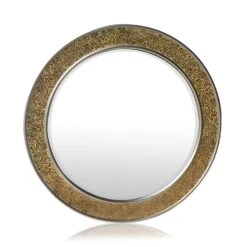 Cheyne Wandspiegel Holzrahmen Rund Ø 60 Cm Mosaik-Design