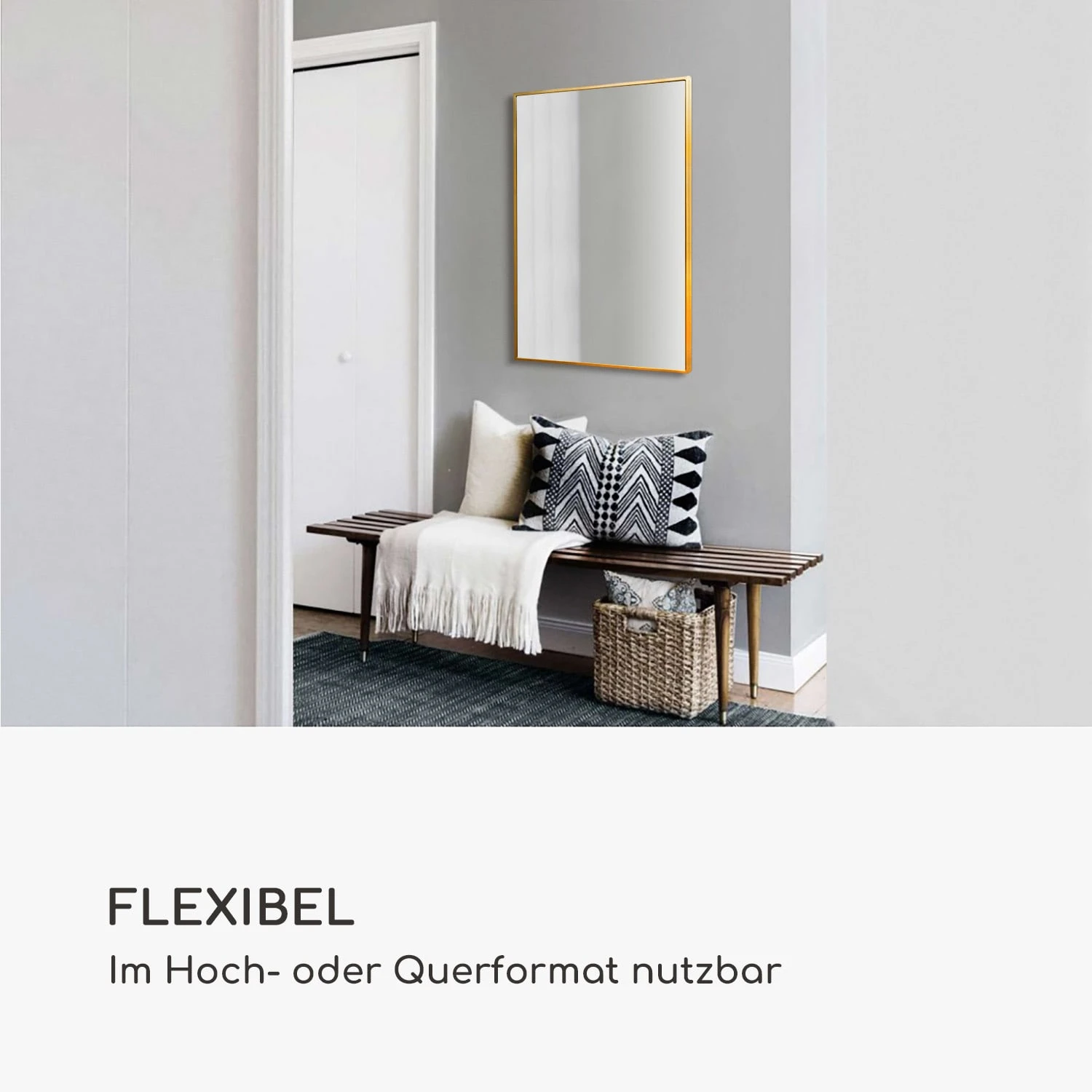 Croxley Wandspiegel Metallrahmen Rechteckig 90 X 60 Cm 2 Croxley Wandspiegel Metallrahmen Rechteckig 90 X 60 Cm – Bild 2