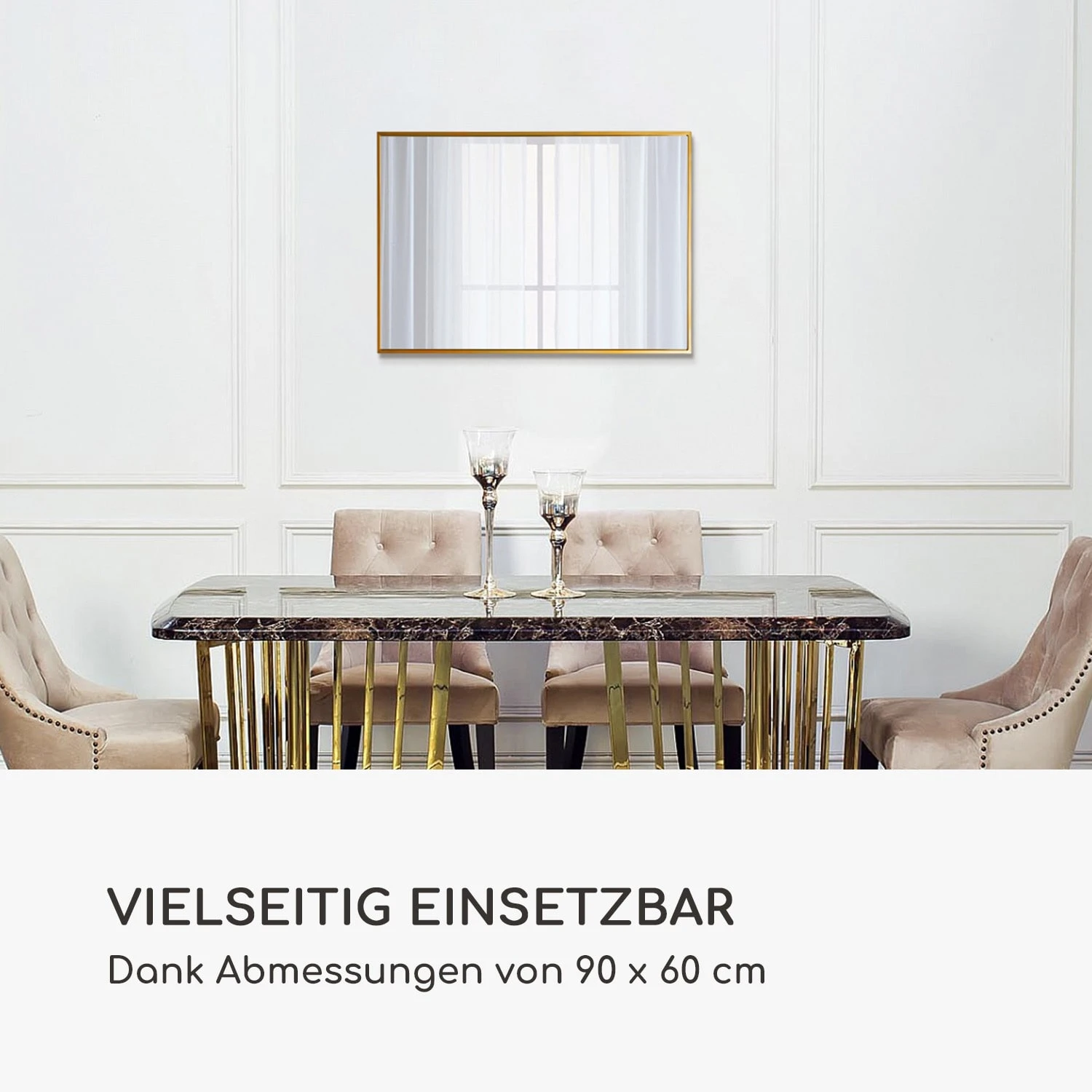 Croxley Wandspiegel Metallrahmen Rechteckig 90 X 60 Cm 3 Croxley Wandspiegel Metallrahmen Rechteckig 90 X 60 Cm – Bild 3