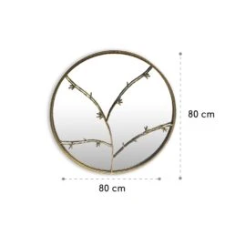 Berkeley Wandspiegel Metallrahmen Rund  Ø 80 Cm Zweig-Design -Haushaltsgeräte Geschäft 10039502 yy 0006 logo