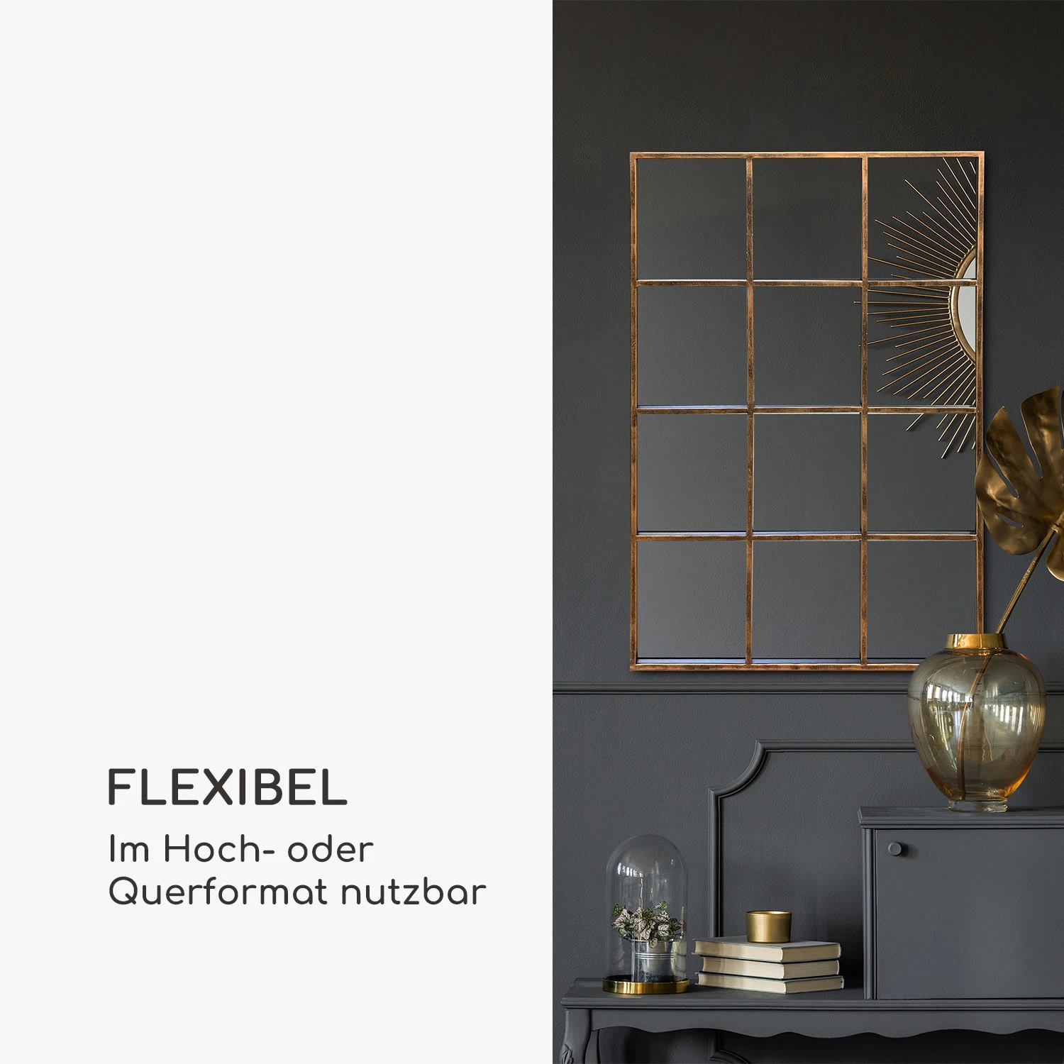 Soho Fensterspiegel Metallrahmen Rechteckig 90 X 60 Cm Vintage 3 Soho Fensterspiegel Metallrahmen Rechteckig 90 X 60 Cm Vintage – Bild 3