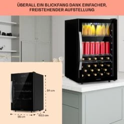 Beersafe 5XL Kühlschrank 148 Liter 3 Böden Panoramaglastür Edelstahl -Haushaltsgeräte Geschäft 10039512 DE 0006 usp