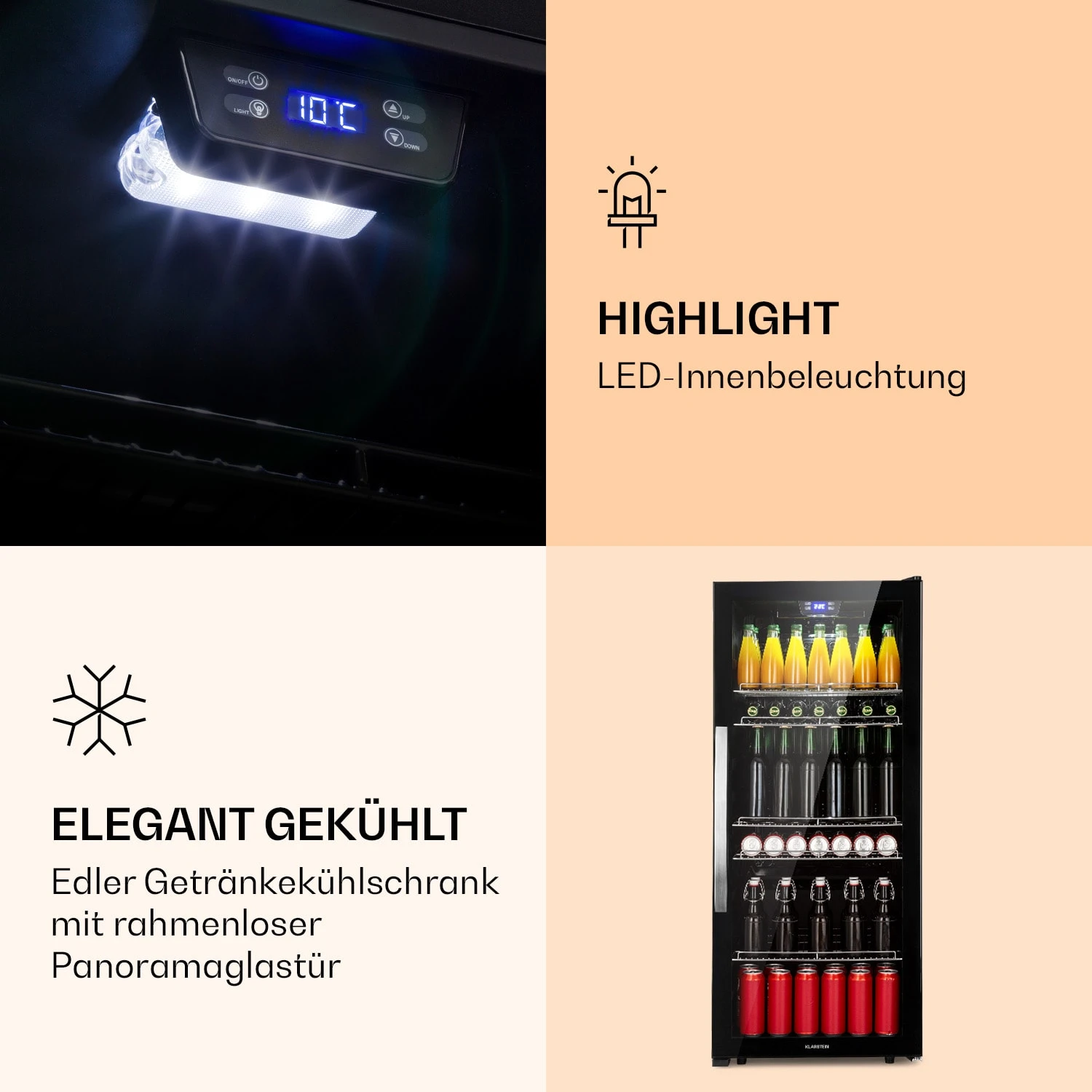 Beersafe 7XL Kühlschrank 242 Liter 5 Böden Panoramaglastür Edelstahl 4 Beersafe 7XL Kühlschrank 242 Liter 5 Böden Panoramaglastür Edelstahl – Bild 4