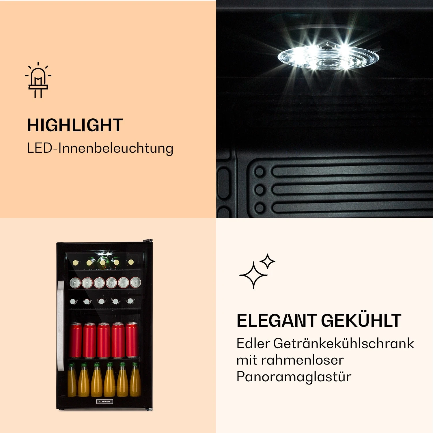 Beersafe 3XL Onyx Kühlschrank 98 Liter 4 Böden Panoramaglastür 4 Beersafe 3XL Onyx Kühlschrank 98 Liter 4 Böden Panoramaglastür – Bild 4