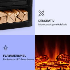 Dukono Elektrokamin 1800 W LED-Flammen Heizlüfter Timer Holzfach -Haushaltsgeräte Geschäft 10039850 de 0003 logo