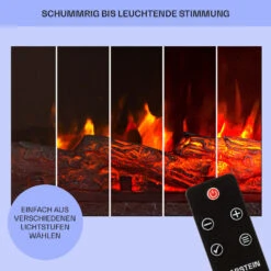 Dukono Elektrokamin 1800 W LED-Flammen Heizlüfter Timer Holzfach -Haushaltsgeräte Geschäft 10039850 de 0008 usp
