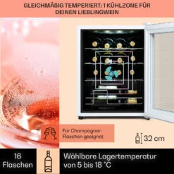 Shiraz 16 Quartz Weinkühlschrank 42l Touch-Bedienfeld 160 W 5-18 °C -Haushaltsgeräte Geschäft 10039901 DE 0003 usp