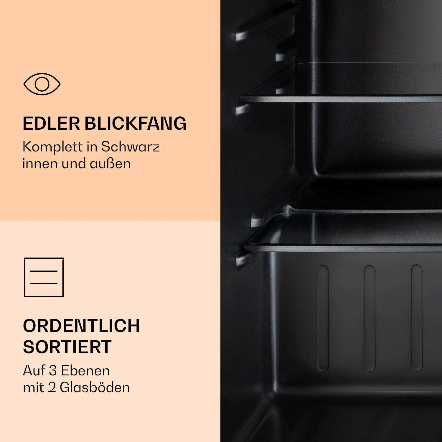 Obsidian Kühlschrank 72 Liter Eisfach Schwarz 5 Obsidian Kühlschrank 72 Liter Eisfach Schwarz – Bild 5