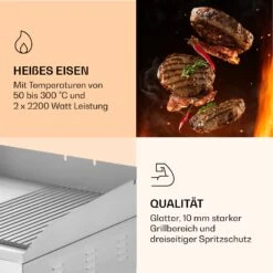 Grillmeile 4400 Elektrogrill Plancha 2x2200W Grillplatte Edelstahl -Haushaltsgeräte Geschäft 10039915 de 0005 logo