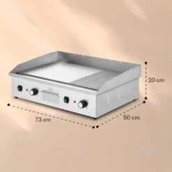 Grillmeile 4400 Elektrogrill Plancha 2x2200W Grillplatte Edelstahl -Haushaltsgeräte Geschäft 10039915 yy 0008 dimensions