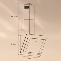 Aurora Eco 90 Dunstabzugshaube 550 M³/h 90cm Kopffrei Ambientelicht -Haushaltsgeräte Geschäft 10039929 yy 0007 logo