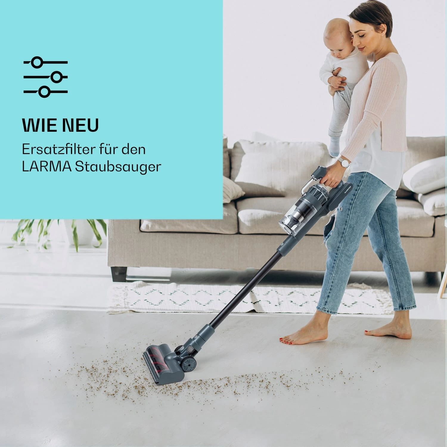 LARMA Staubsauger Ersatzfilter EPA E12 Waschbar 2 LARMA Staubsauger Ersatzfilter EPA E12 Waschbar – Bild 2