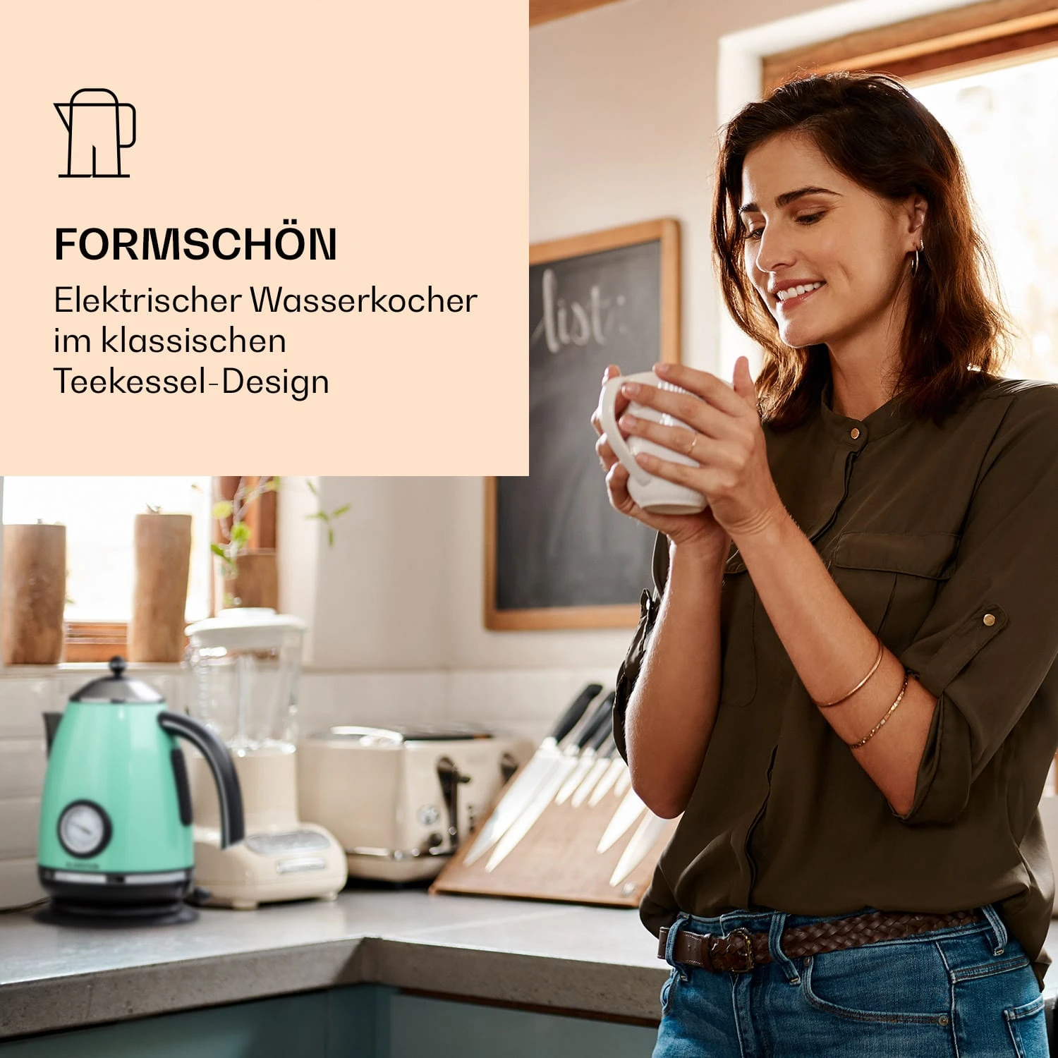 Aquavita Chalet Wasserkocher 1,7 Liter 2200 Watt Temperaturanzeige Edelstahl 2 Aquavita Chalet Wasserkocher 1,7 Liter 2200 Watt Temperaturanzeige Edelstahl – Bild 2