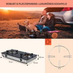 Barzona 2 Campingkocher 2 Brenner 3,4 & 4,3 KW Glasplatte Edelstahl 13 Barzona 2 Campingkocher 2 Brenner 3,4 & 4,3 KW Glasplatte Edelstahl -Haushaltsgeräte Geschäft 10040044 de 0005 usp