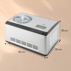 Dolce Bacio Smart Eiscremebereiter Yogurtmaker Kompressor 2 Liter WiFi Touch Edelstahl -Haushaltsgeräte Geschäft 10040048 yy 0008 dimensions