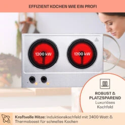 Ramsey Doppel-Kochfeld 2400W 11 Leistungsstufen Glaskeramik -Haushaltsgeräte Geschäft 10040070 de 0003 usp