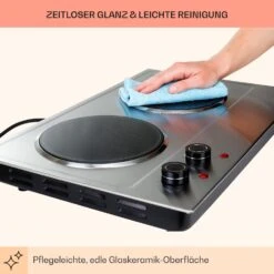 Ramsey Doppel-Kochfeld 2400W 11 Leistungsstufen Glaskeramik -Haushaltsgeräte Geschäft 10040070 de 0008 usp