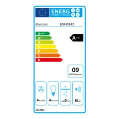 Clara 90 Dunstabzugshaube Glas 509 M³/h Touch Ambiente-Licht -Haushaltsgeräte Geschäft 10040142 energy label