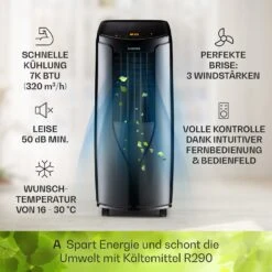 New Breeze 7 Mobile Klimaanlage 7000BTU 2,1kW 34m² Mobil Fernbedienung -Haushaltsgeräte Geschäft 10040152 de 0003 usp
