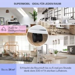 New Breeze 7 Mobile Klimaanlage 7000BTU 2,1kW Bis 34m² EEC A Mobil Fernbedienung -Haushaltsgeräte Geschäft 10040153 de 0005 usp