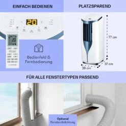 New Breeze 7 Mobile Klimaanlage 7000BTU 2,1kW Bis 34m² EEC A Mobil Fernbedienung -Haushaltsgeräte Geschäft 10040153 de 0006 usp