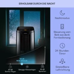 New Breeze 9 Mobile Klimaanlage 4-in-1 9.000 BTU / 2,6 KW EEK A Bodenrollen Timer -Haushaltsgeräte Geschäft 10040154 de 0004 usp