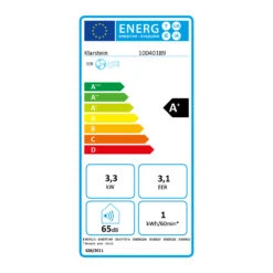 Kraftwerk Eco Smart 11 Klimaanlage 3-in-1 11500 BTU App Fernbedienung -Haushaltsgeräte Geschäft 10040189 energy label