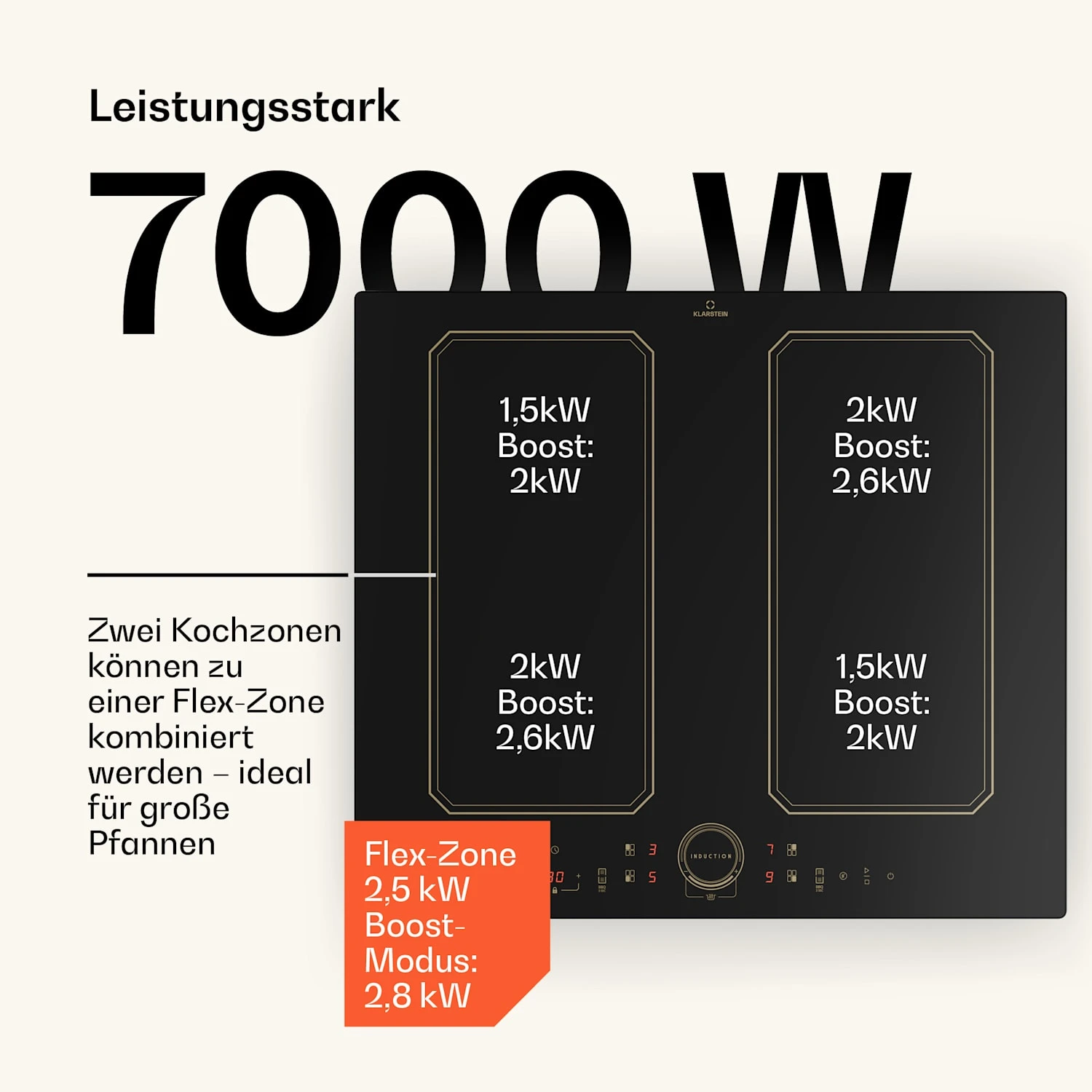 Victoria 4 Flex Induktionskochfeld Einbau 7000W 2 Flexzonen Timer 3 Victoria 4 Flex Induktionskochfeld Einbau 7000W 2 Flexzonen Timer – Bild 3