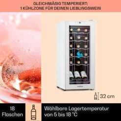 Shiraz 18 Slim Uno Weinkühlschrank 50l 18Fl Touch-Bedienfeld 5-18°C -Haushaltsgeräte Geschäft 10040215 de 0003 usp