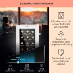 Shiraz 18 Slim Uno Weinkühlschrank 50l 18Fl Touch-Bedienfeld 5-18°C -Haushaltsgeräte Geschäft 10040215 de 0004 usp