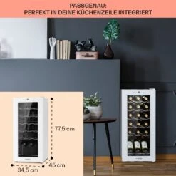 Shiraz 18 Slim Uno Weinkühlschrank 50l 18Fl Touch-Bedienfeld 5-18°C -Haushaltsgeräte Geschäft 10040215 de 0006 usp