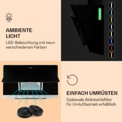 Aurora 90 Smart Dunstabzugshaube 550 M³/h 90cm Kopffrei Ambiente-Licht EEC A++ -Haushaltsgeräte Geschäft 10040236 de 0005 logo