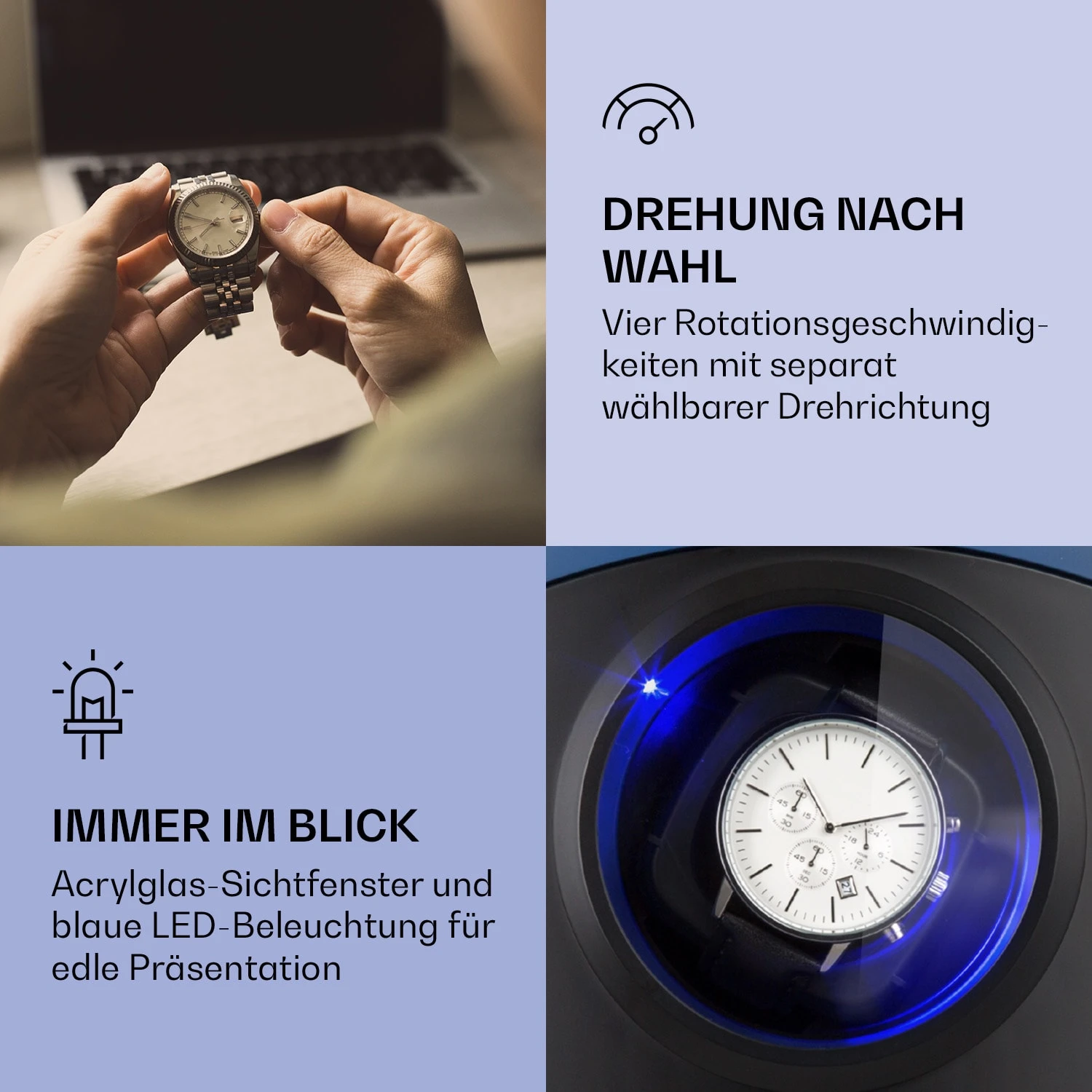 St. Gallen Premium Uhrenbeweger 2 Uhren 4 Geschwindigkeiten 3 St. Gallen Premium Uhrenbeweger 2 Uhren 4 Geschwindigkeiten – Bild 3