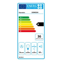 Montblanc 60 Dunstabzugshaube 610m³/h 165W 2x1,5W LED Reling -Haushaltsgeräte Geschäft 10040264 energy label