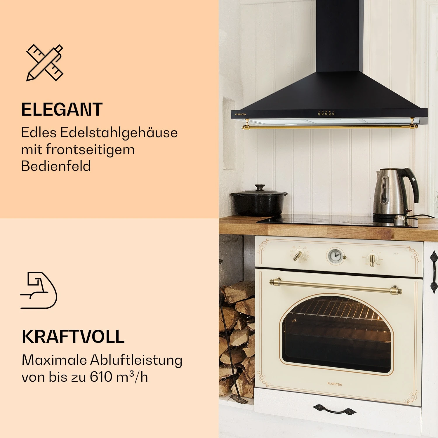 Montblanc 90 Dunstabzugshaube 610m³/h 165W 2x1,5W LED Reling 4 Montblanc 90 Dunstabzugshaube 610m³/h 165W 2x1,5W LED Reling – Bild 4