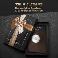 ZNAP Airtag Wallet 8 Karten Münzfach 9x1,5x6 Cm (BxHxT) RFID-Schutz -Haushaltsgeräte Geschäft 10040311 de 0008 usp