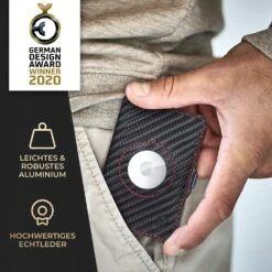 ZNAP Airtag Wallet 12 Karten Münzfach 9x1,8x6 Cm (BxHxT) RFID-Schutz -Haushaltsgeräte Geschäft 10040313 de 0007 usp