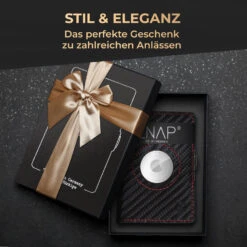 ZNAP Airtag Wallet 12 Karten Münzfach 9x1,8x6 Cm (BxHxT) RFID-Schutz -Haushaltsgeräte Geschäft 10040313 de 0008 usp