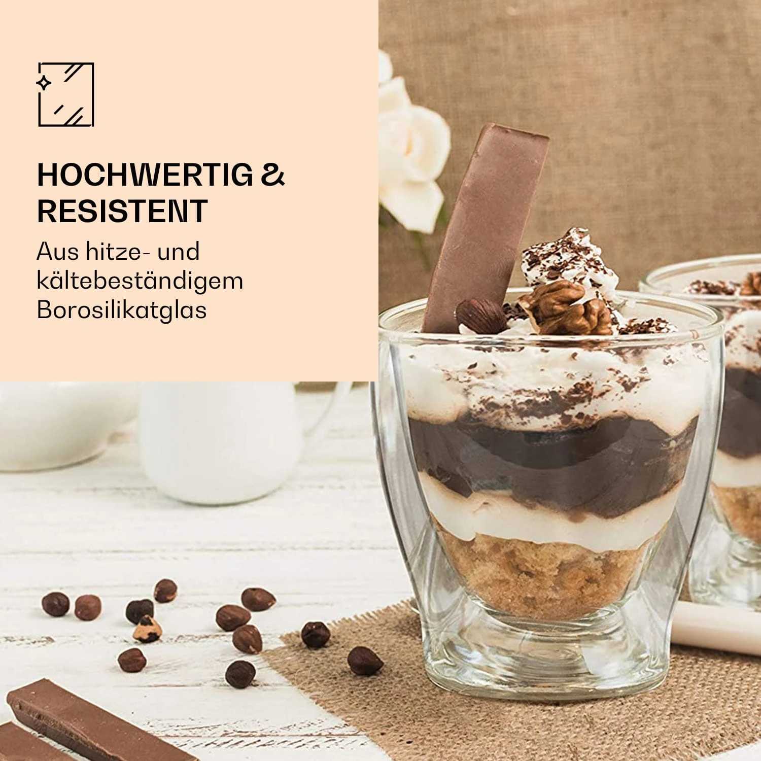 DUOS Doppelwandiges Thermoglas 200 Ml Borosilikatglas Handgemacht 2 DUOS Doppelwandiges Thermoglas 200 Ml Borosilikatglas Handgemacht – Bild 2