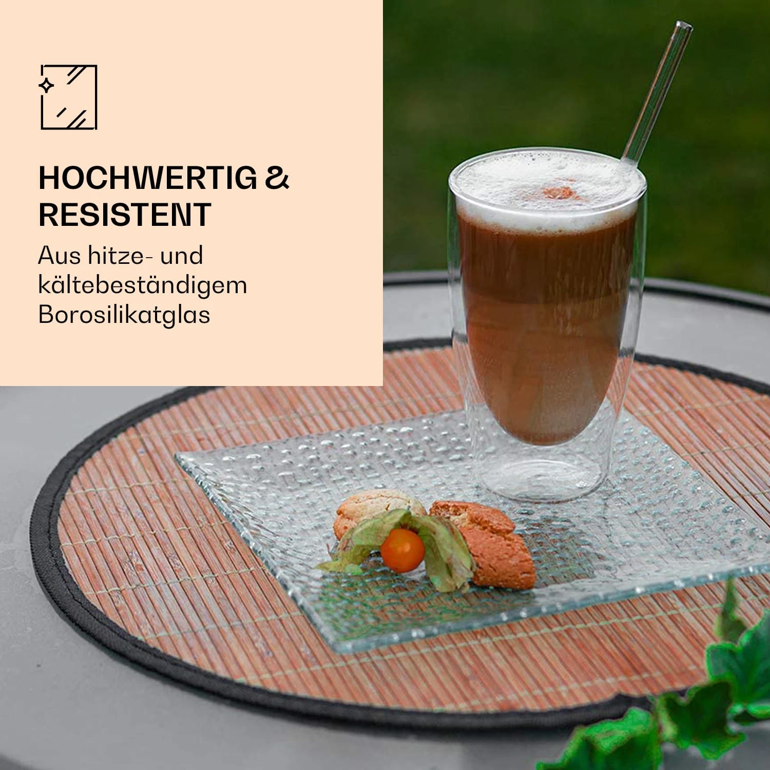 DUOS Doppelwandiges Glas 400 Ml Trinkglas Espresso Borosilikatglas 3 DUOS Doppelwandiges Glas 400 Ml Trinkglas Espresso Borosilikatglas – Bild 3