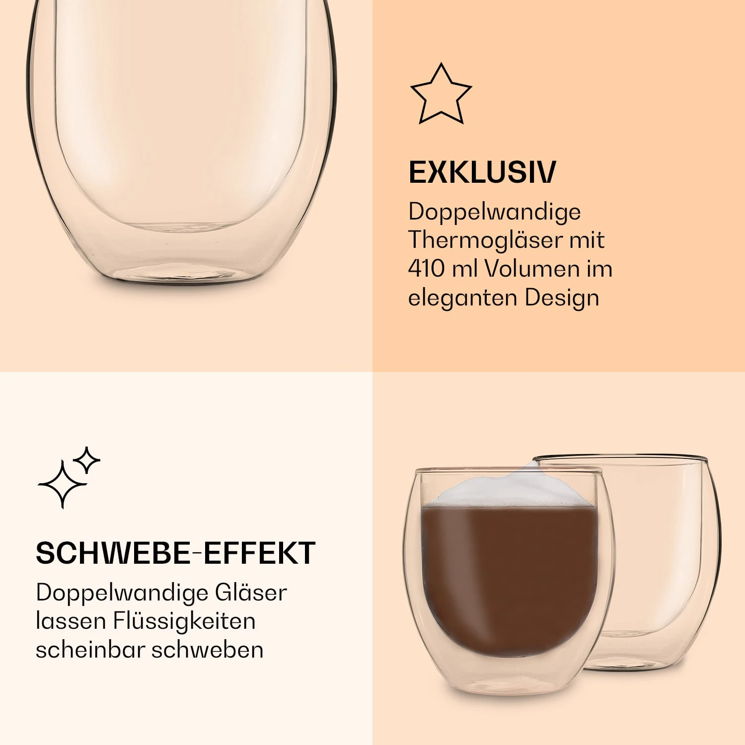DUOS Jumbo Doppelwandiges Glas 410 Ml Thermofunktion Edelstahl-Löffel 6 DUOS Jumbo Doppelwandiges Glas 410 Ml Thermofunktion Edelstahl-Löffel – Bild 6