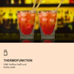 DUOS Doppelwandiges Glas | Thermoglas | 310 Ml | Trinkglas | Espressoglas, Teeglas, Shotglas | Für Heiße Und Kalte Getränke | Borosilikatglas| Hitze- Und Kältebeständig | Handgemacht | Spülmaschinenfest | Schwebe-Effekt -Haushaltsgeräte Geschäft 10040372 de 0004 logo