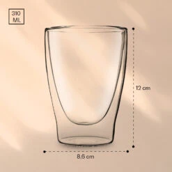 DUOS Doppelwandiges Glas | Thermoglas | 310 Ml | Trinkglas | Espressoglas, Teeglas, Shotglas | Für Heiße Und Kalte Getränke | Borosilikatglas| Hitze- Und Kältebeständig | Handgemacht | Spülmaschinenfest | Schwebe-Effekt -Haushaltsgeräte Geschäft 10040372 yy 0007 logo