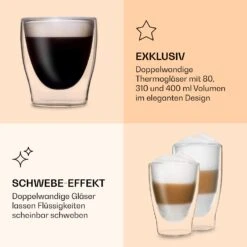 DUOS Doppelwandiges Glas | Thermoglas | 2 X 80, 310, 400 Ml | Trinkglas | Espressoglas, Teeglas, Shotglas | Für Heiße Und Kalte Getränke | Borosilikatglas| Hitze- Und Kältebeständig | Handgemacht | Spülmaschinenfest | Schwebe-Effekt 10 DUOS Doppelwandiges Glas | Thermoglas | 2 X 80, 310, 400 Ml | Trinkglas | Espressoglas, Teeglas, Shotglas | Für Heiße Und Kalte Getränke | Borosilikatglas| Hitze- Und Kältebeständig | Handgemacht | Spülmaschinenfest | Schwebe-Effekt -Haushaltsgeräte Geschäft 10040376 de 0005 logo